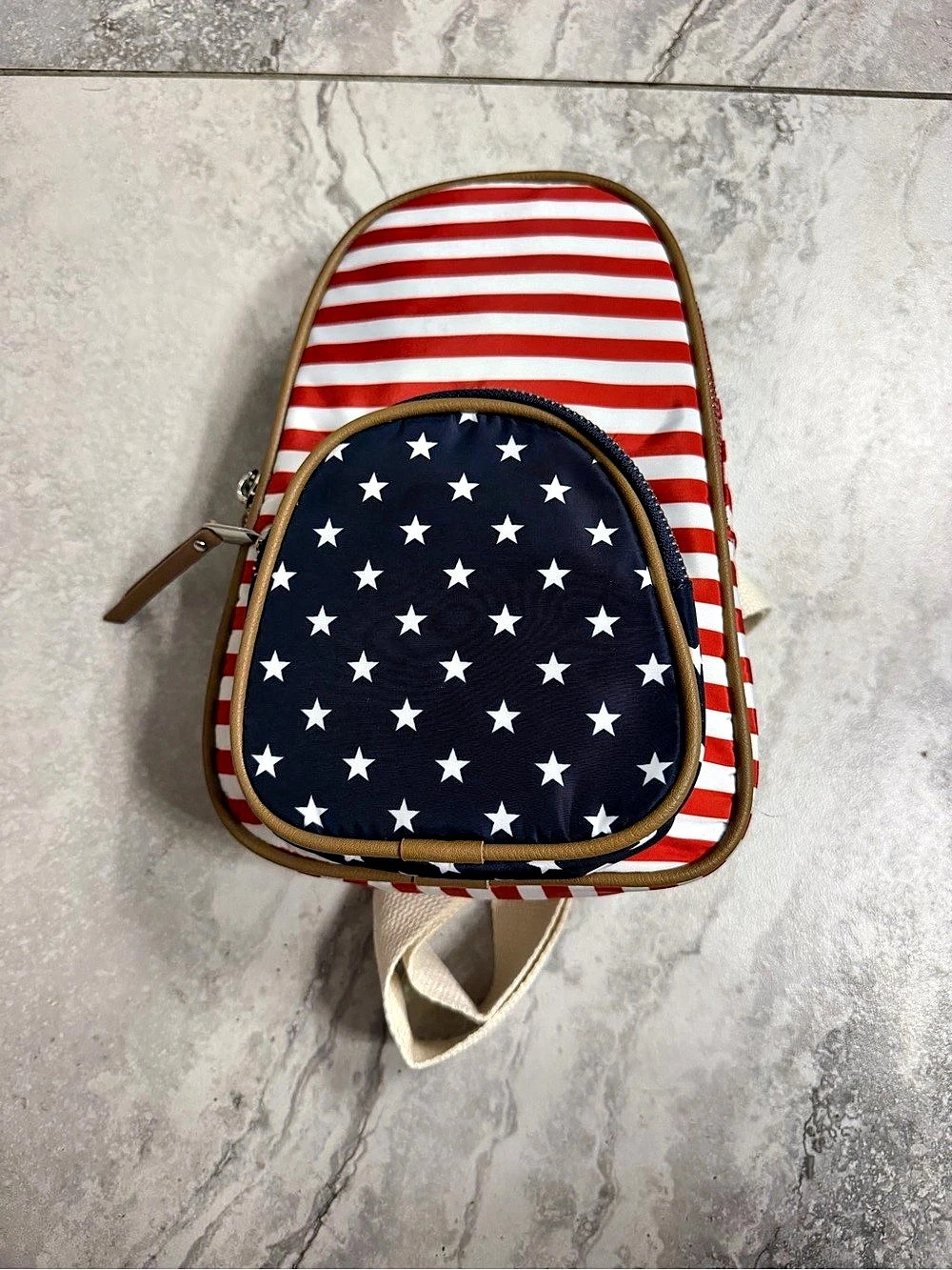 Madlove Style Striped Crossbody Bag in Red & Blue NWT